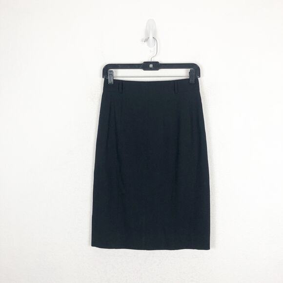 Akris Punto Stretch Virgin Wool Crepe Pencil Skirt Size 4 Black Work Wear - Picture 3 of 13